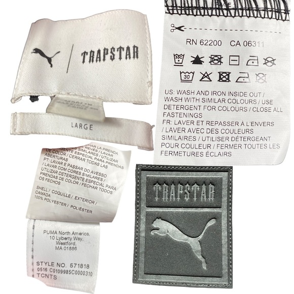 Puma x Trapstar Men’s Crew Sweatshirt Barbados Cherry and Trap Camo size L - Picture 4 of 5